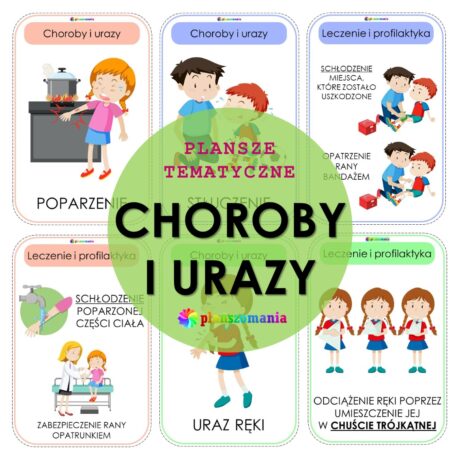 Choroby i urazy - zestaw plansz tematycznych nr 13