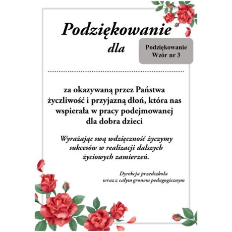 Podziękowanie - wzór 3