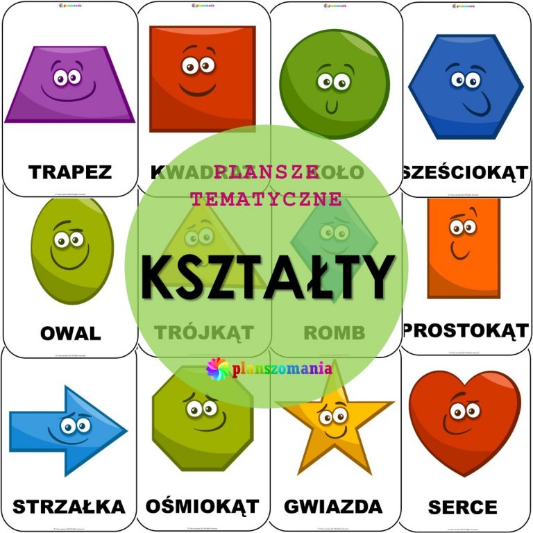 Kształty - zestaw plansz tematycznych nr 4