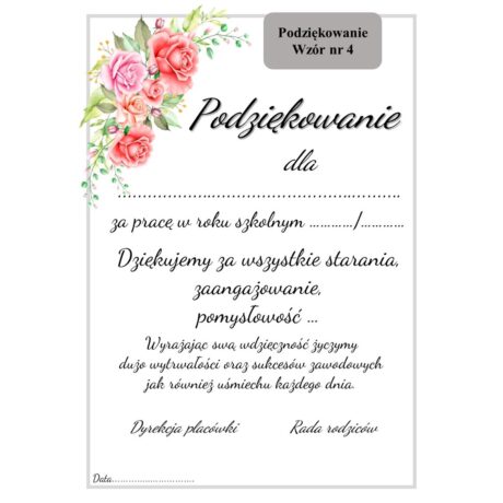 Podziękowanie - wzór 4