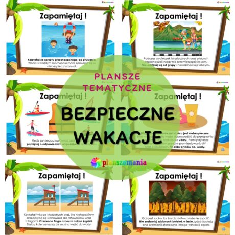 Bezpieczne wakacje - zestaw plansz tematycznych nr 26