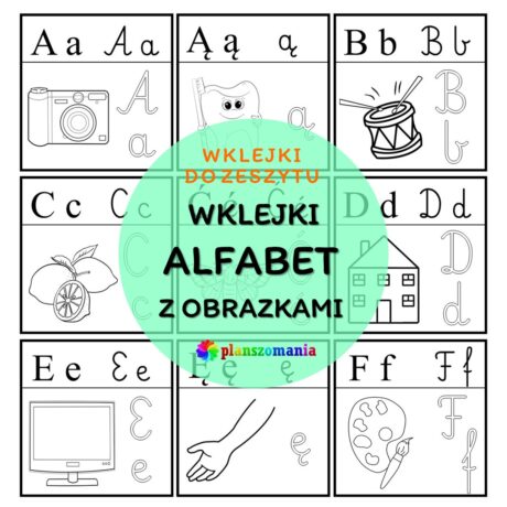 Wklejki - litery alfabetu z obrazkami