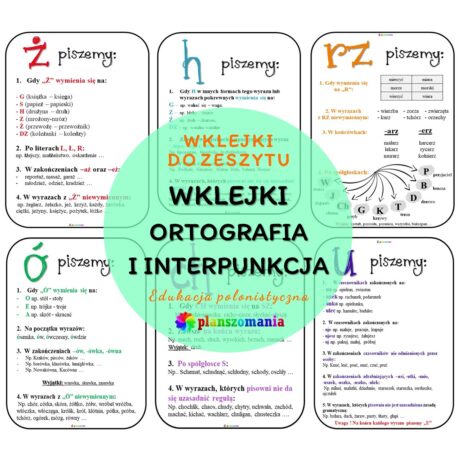 Ortografia i interpunkcja - wklejki do zeszytu