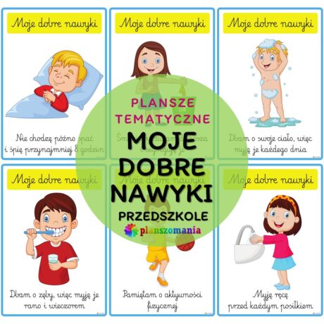 Moje dobre nawyki - zestaw plansz tematycznych nr 43 Wersja dla przedszkolaka