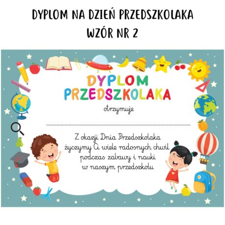 Dyplom na Dzień Przedszkolaka - wzór nr 2