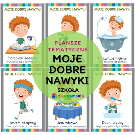 Moje dobre nawyki - zestaw plansz tematycznych nr 42 Wersja dla pierwszoklasisty