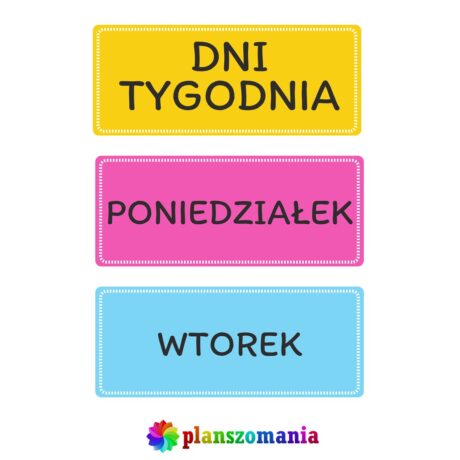 Dni tygodnia - metryczki