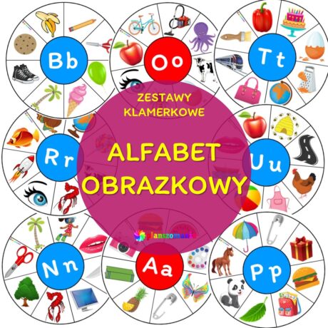 Alfabet obrazkowy - zestaw klamerkowy nr 6