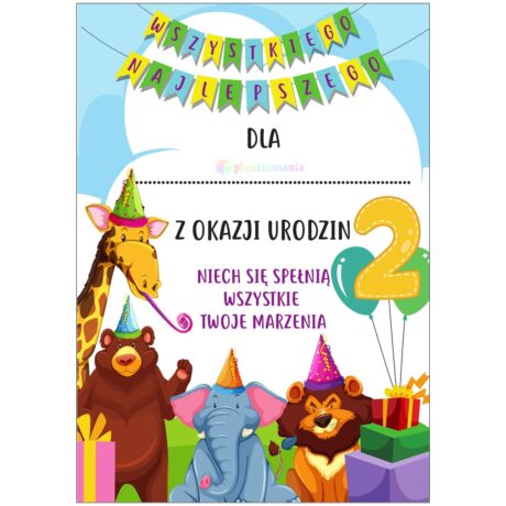 Dyplom urodzinowy chłopczyk 2 latka