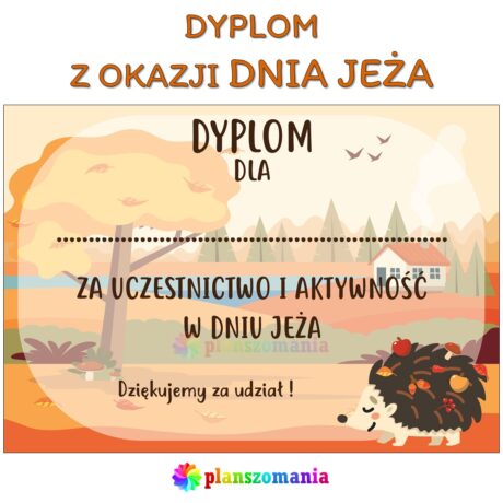 Dyplom - Dzień Jeża