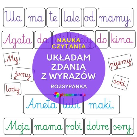 Układam zdania z wyrazów - rozsypanka