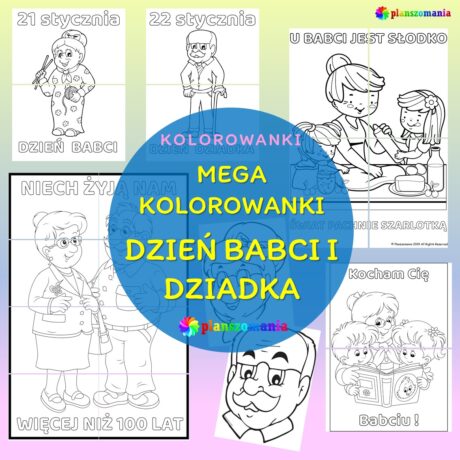 Mega kolorowanki - Dzień Babci i Dziadka