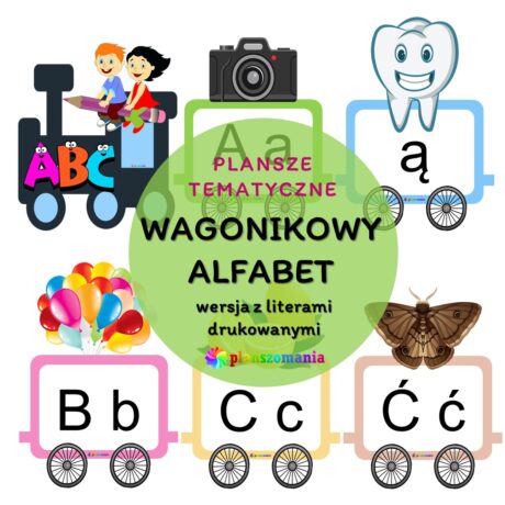 Wagonikowy alfabet - wersja z literami drukowanymi
