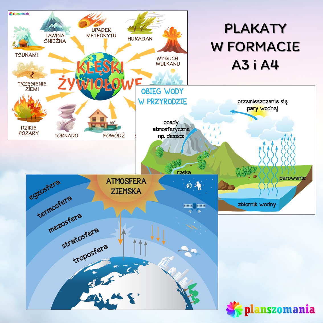 Pogoda - Mega Pakiet Plansz Edukacyjnych Pomoce Edukacyjne PDF