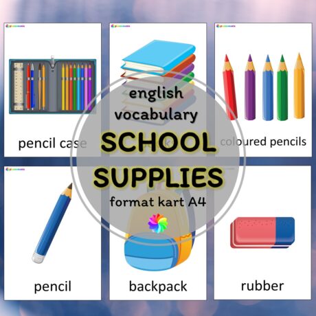 School supplies - plansze ze słownictwem z języka angielskiego