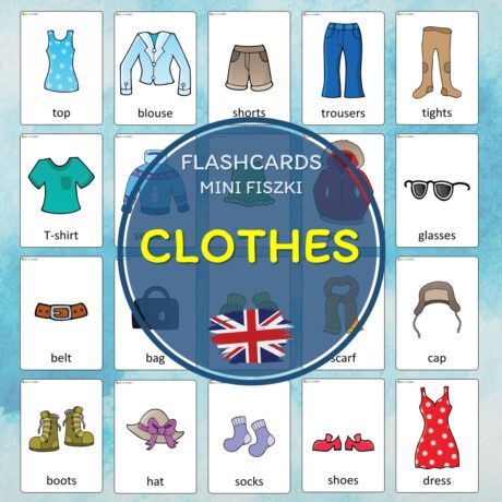 Ubrania - fiszki obrazkowe w języku angielskim (Clothes - flashcards)